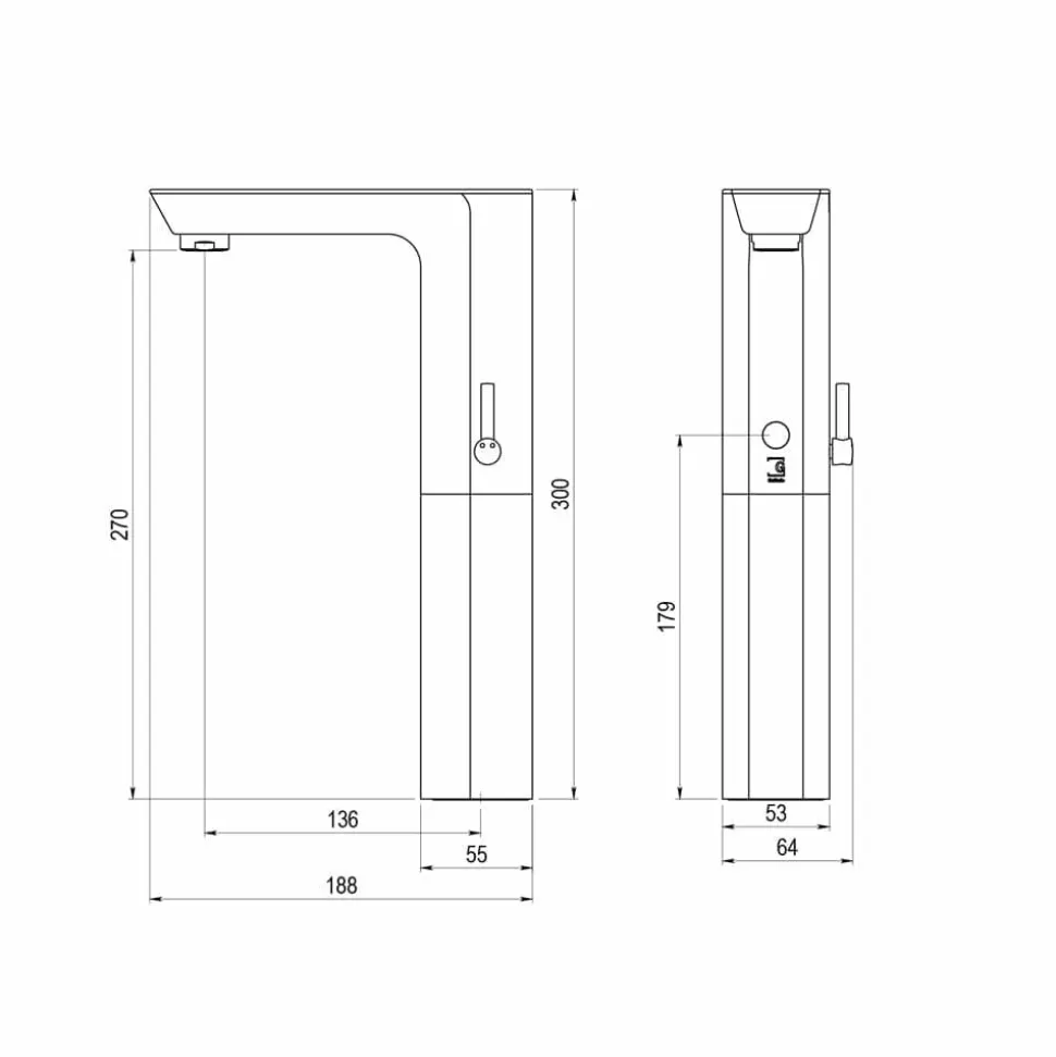 Grifo De Lavabo Alto Mezclador Aroha Tech Electrónico Sensor Mármol Negro Pila – P2678120 – Galindo – LuxCover