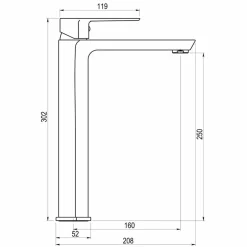 Grifo De Lavabo Alto Negro – Aroha – Galindo – 4605516 – LuxCover