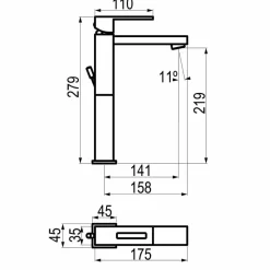 Grifo De Lavabo Alto Nitro Con Desagüe Automático Cromo – 5244500 – Galindo