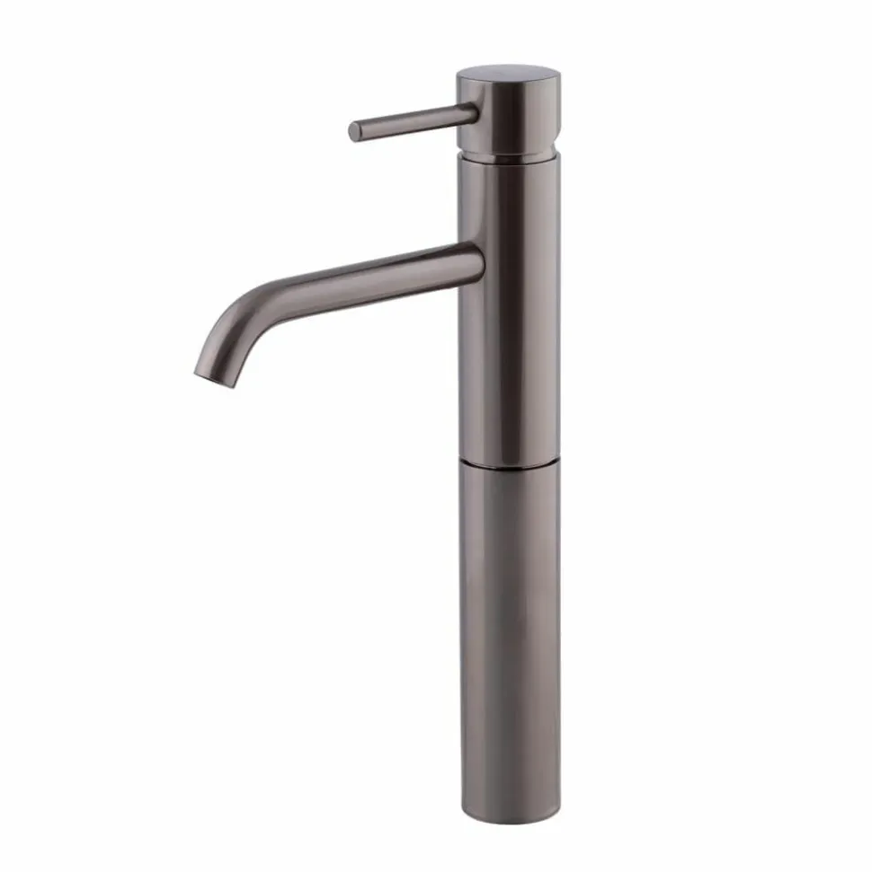 Grifo De Lavabo Alto Theo Dark Cromo Negro Cepillado – 8635536 – Galindo – LuxCover
