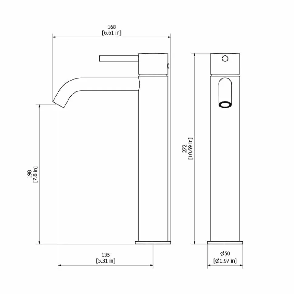 Grifo De Lavabo Alto Trama Cromo Negro Cepillado – 4975536 – Galindo – LuxCover