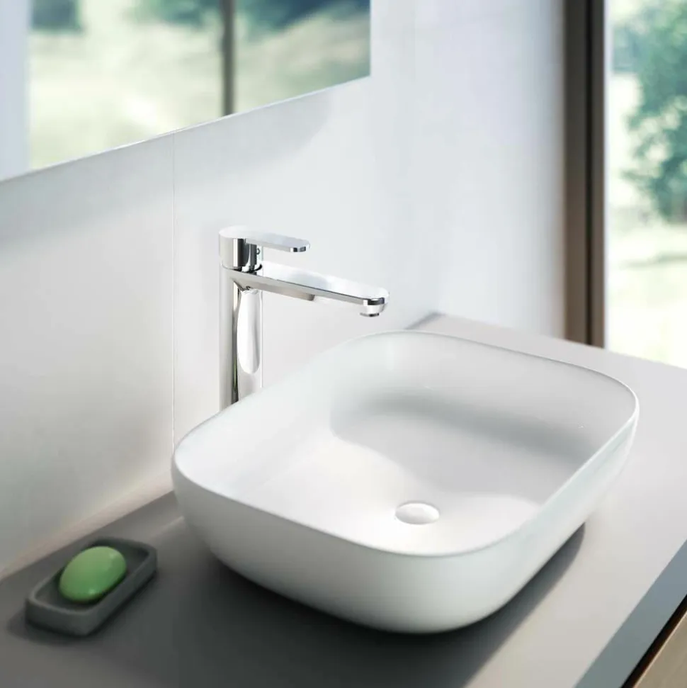 Grifo De Lavabo Alto Zip Plus 2.0 Cromo Con Desagüe Semiautomático – 2154500 – Galindo
