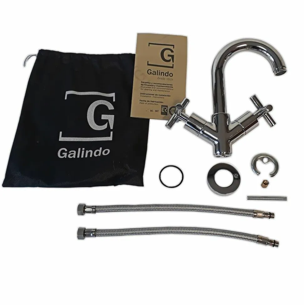Grifo De Lavabo Cromo Mate Sin Desagüe – Matrix – 8245061 – Galindo – LuxCover