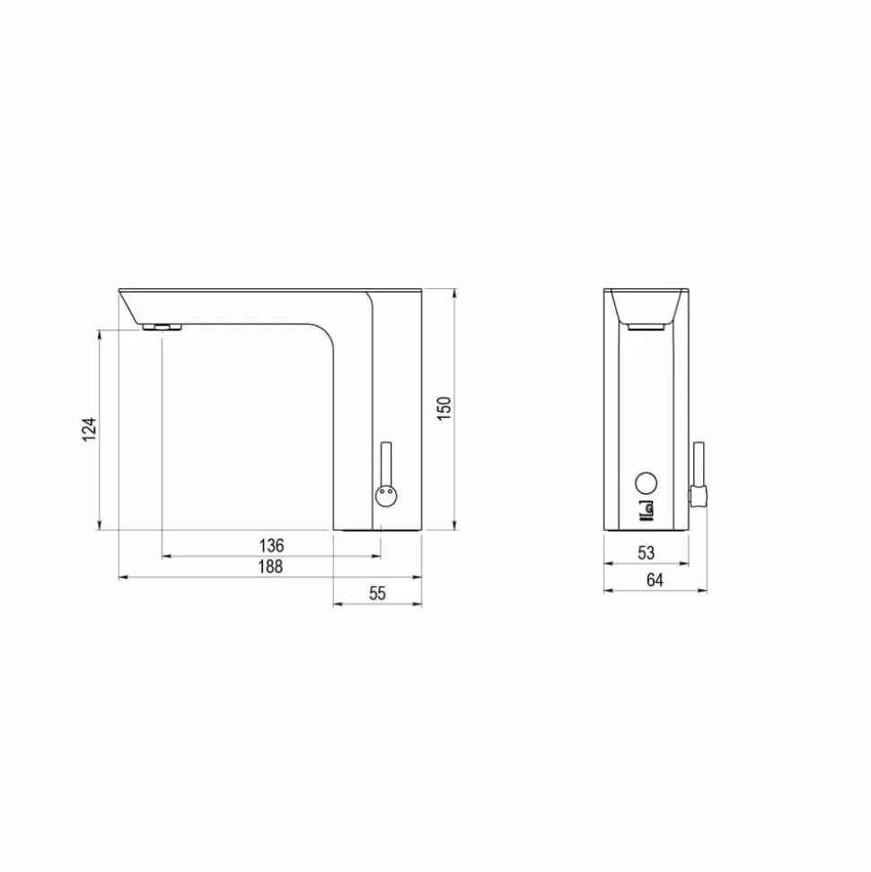 Grifo De Lavabo Meclador Aroha Tech Electrónico Sensor Mármol Negro Transformador – P2678101 – Galindo – LuxCover