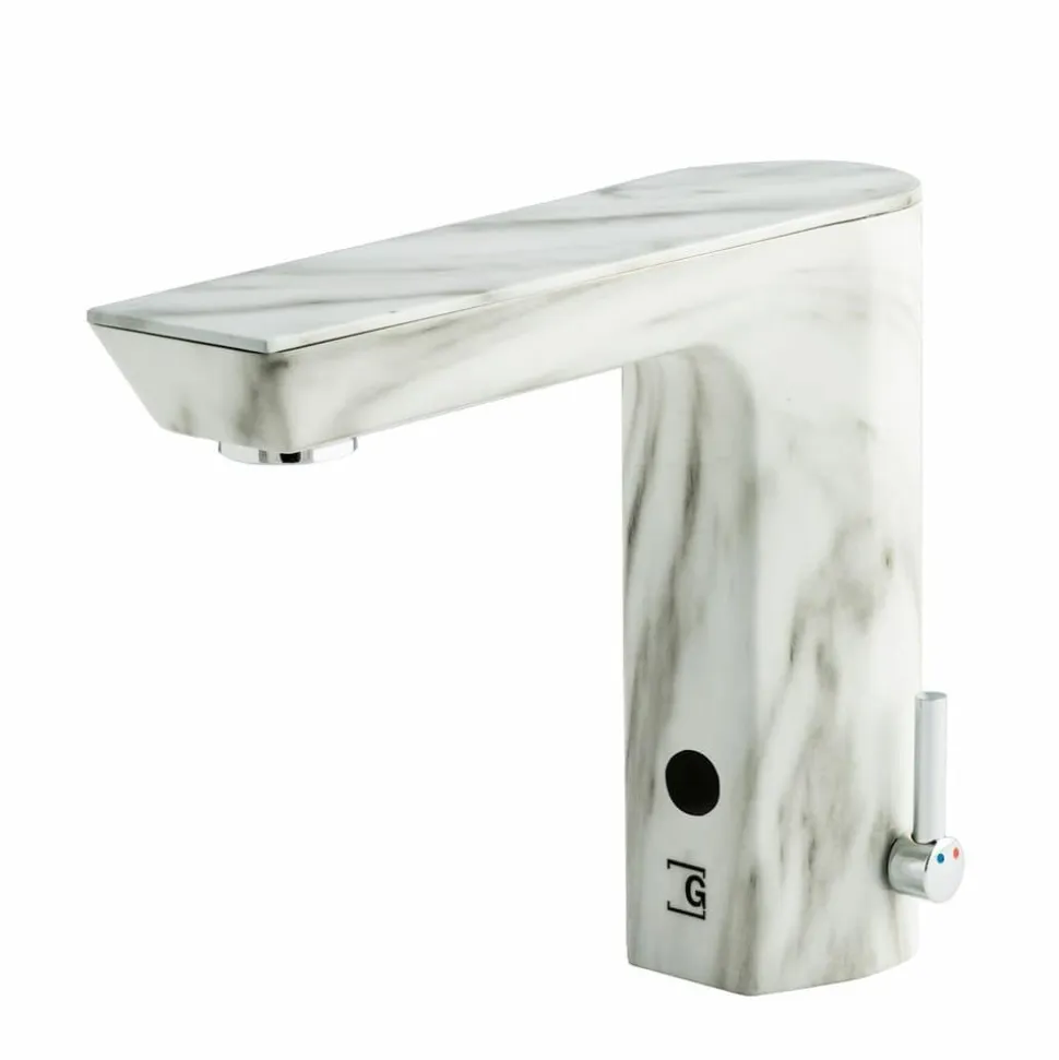 Grifo De Lavabo Mezclador Aroha Tech Electrónico Sensor Mármol Blanco Transformador – P3178101 – Galindo – LuxCover
