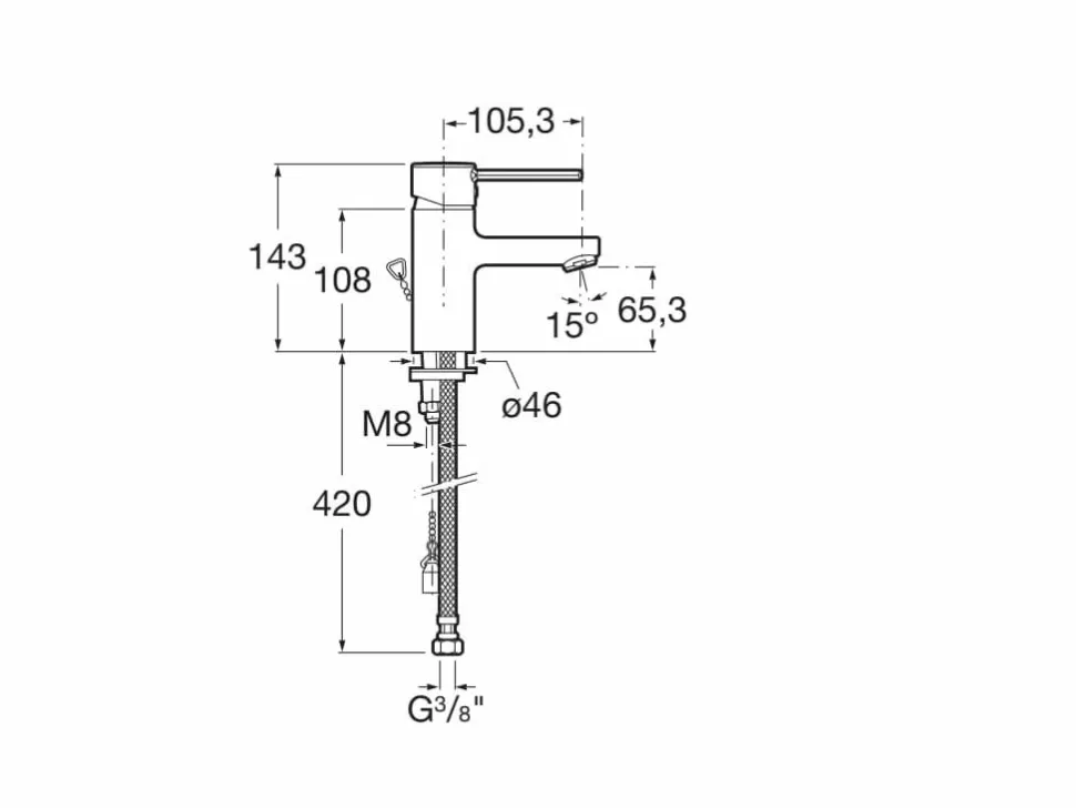 Grifo De Lavabo Monomando Con Cuerpo Liso – Targa – Roca – A5A3260C00