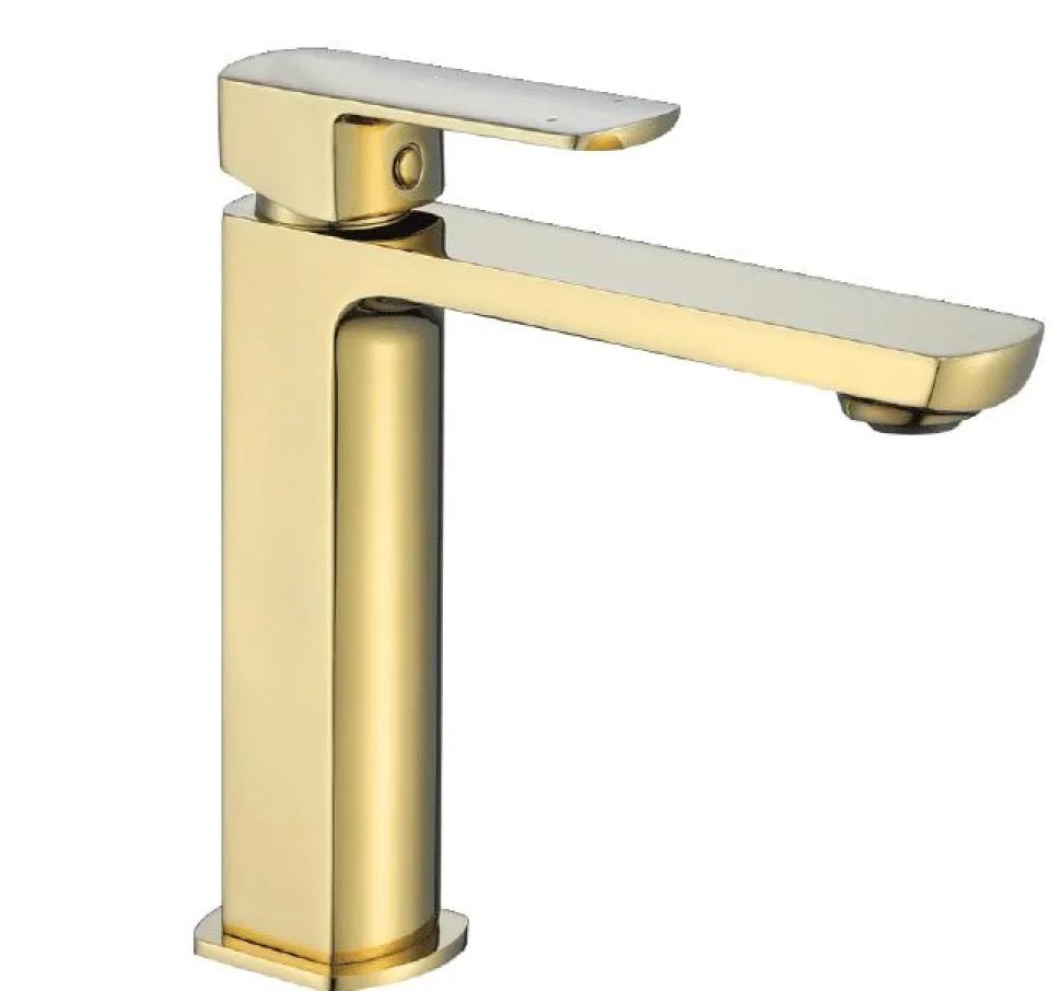 Grifo De Lavabo Monomando Oro Cepillado – Yanet YN301 36 – Kassandra