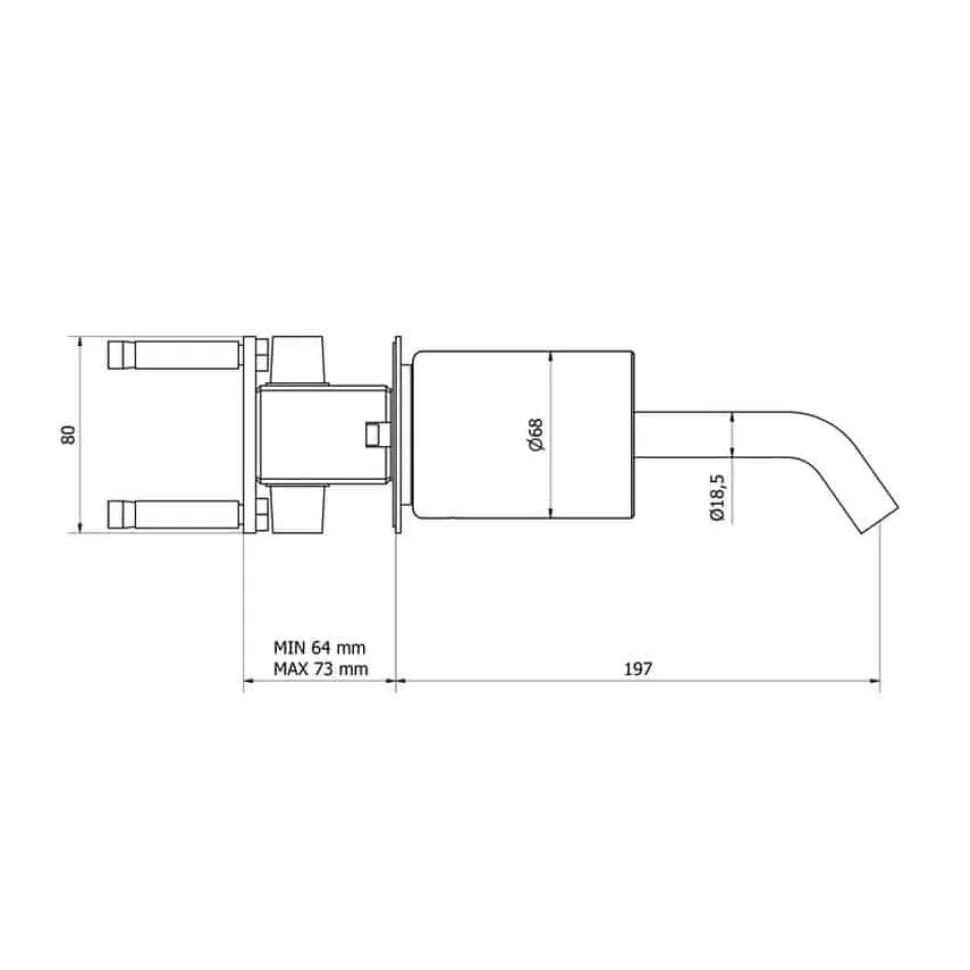 Grifo De Lavabo Mural Monomando – Mármol – Griferías Galindo – 7795611