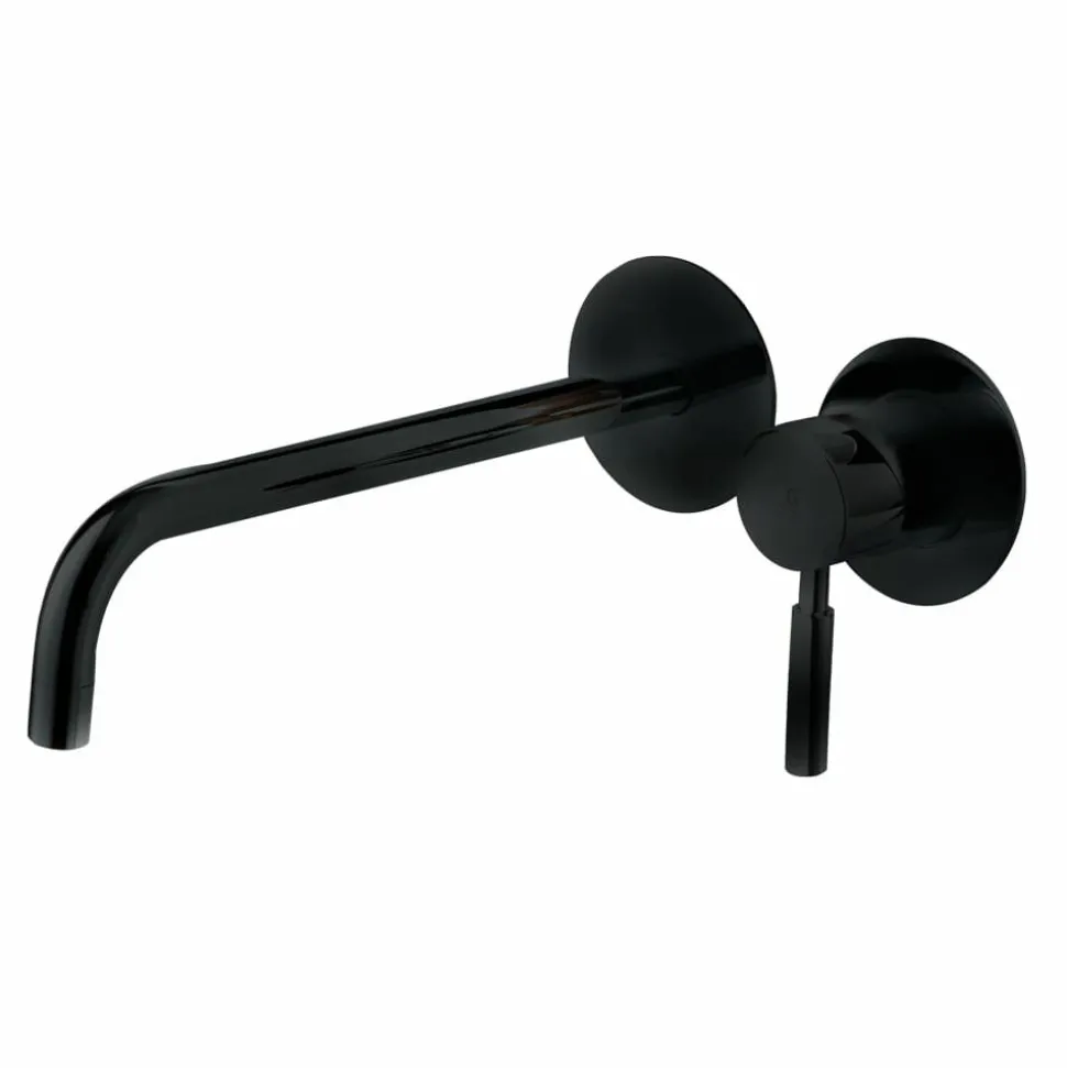 Grifo De Lavabo Mural Theo City Sin Placa Negro – 8655616 – Galindo – LuxCover