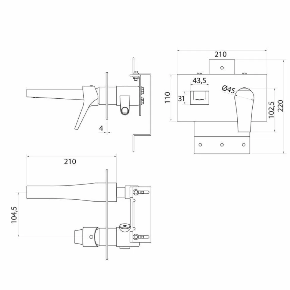 Grifo De Lavabo Mural – Twit – Galindo – 4945600