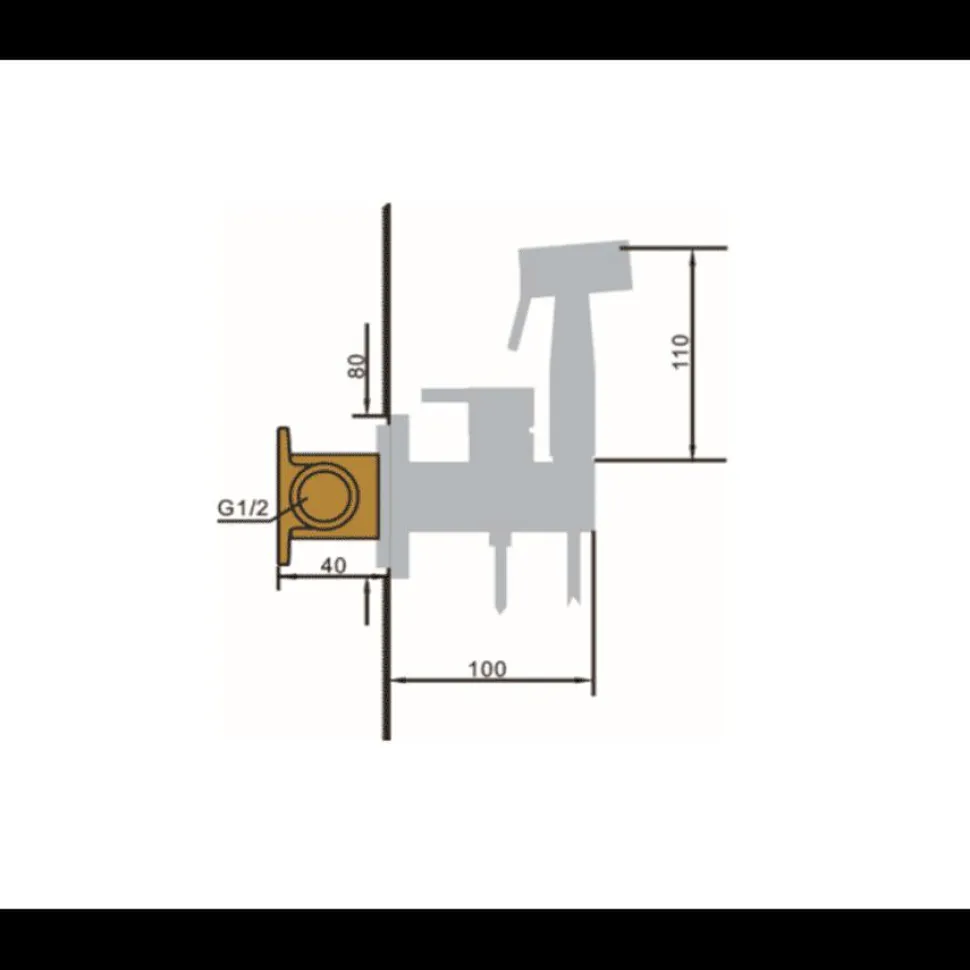 Grifo Empotrado De Bidé Negro – Munich – RDM001/NG – Imex
