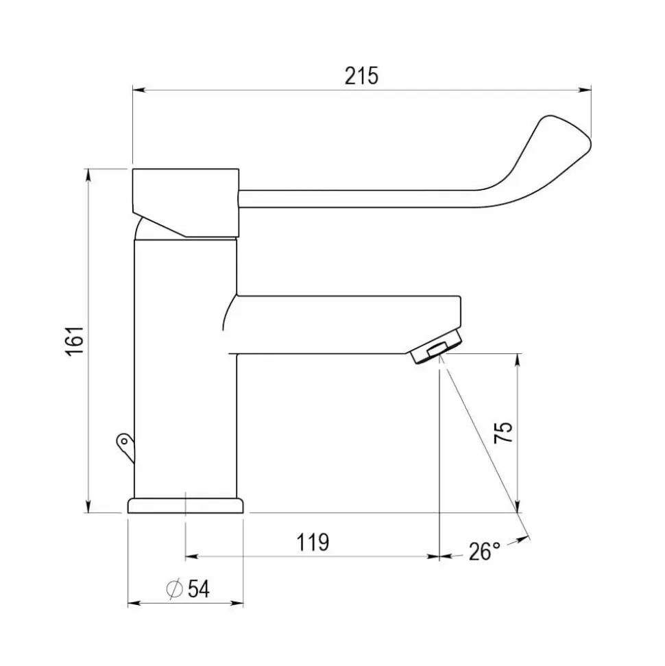 Grifo Lavabo Gerontológico Monomando Mezclador Karim – 89450PG – PrestoEquip