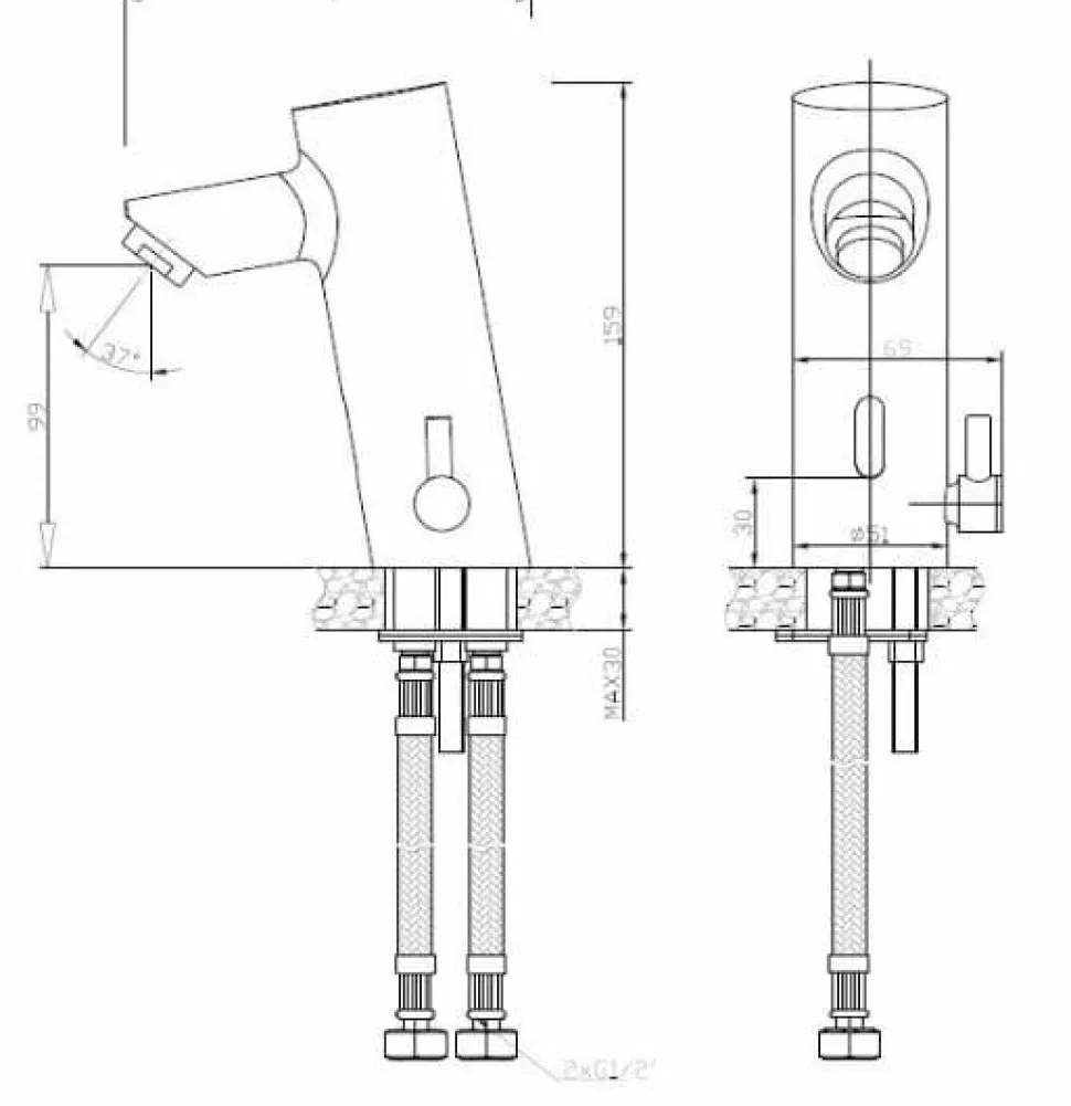 Grifo Mezclador Electrónico Para Lavabo Caudal ECO – 07261M.EB – Nofer