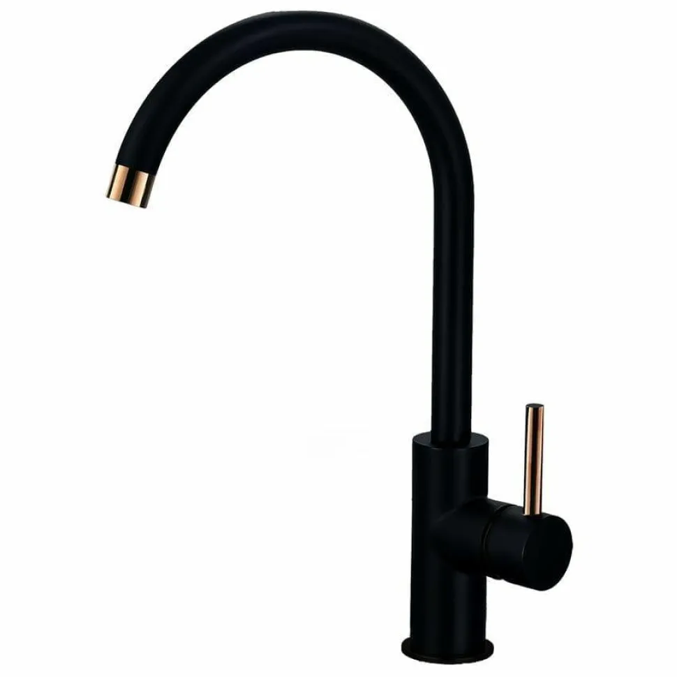 Grifo Monomando Cocina Fregadero Negro Oro Rosa – Zenit – Llavisan – L166054
