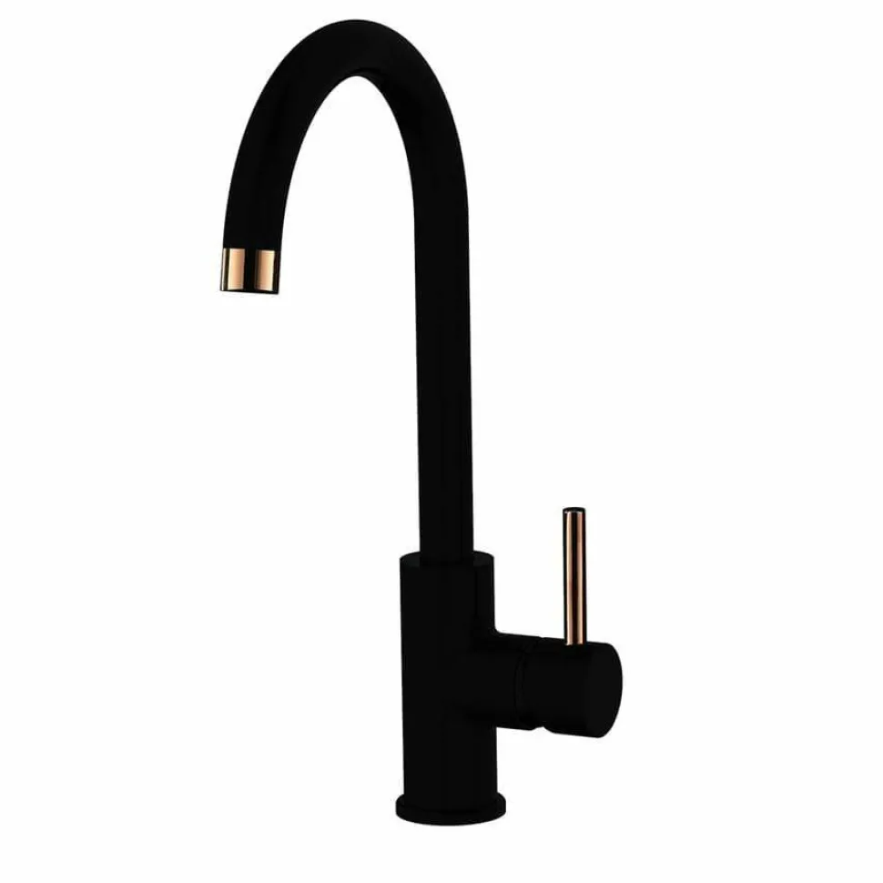 Grifo Monomando Cocina Fregadero Negro Oro Rosa – Zenit – Llavisan – L166054