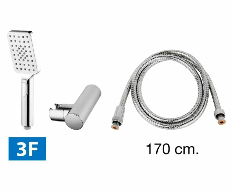 Grifo Monomando De Bañera Bold Cromo Con Equipo (Mango De Ducha, Flexo Y Soporte) – 01BOL411CR – AQG