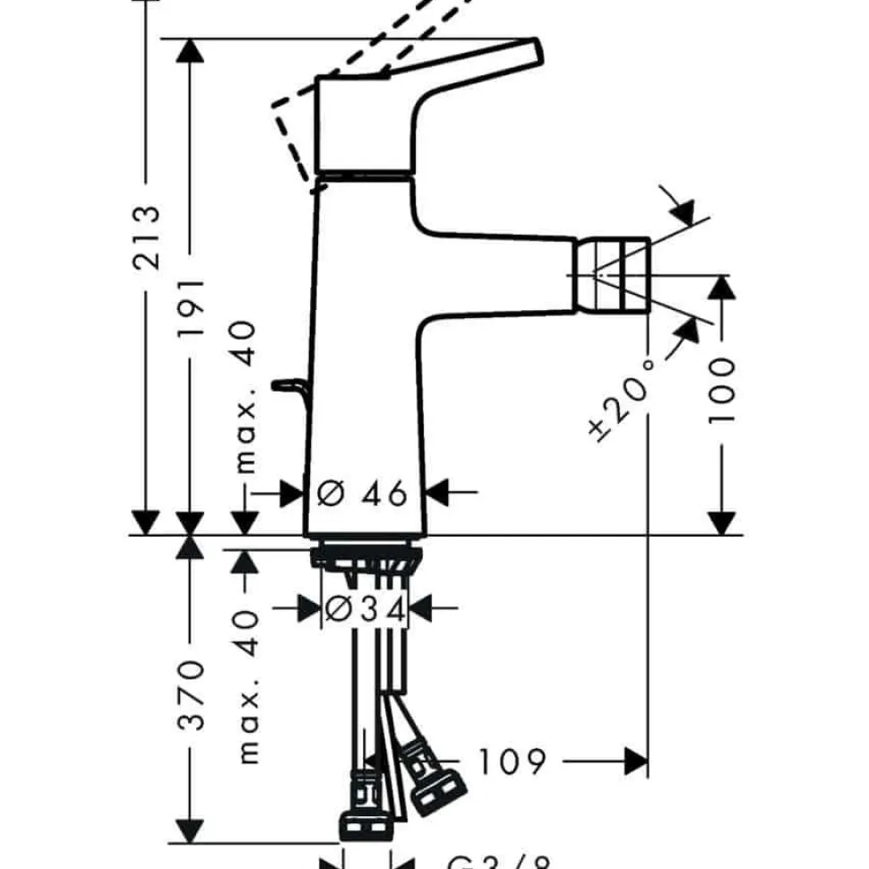 Grifo Monomando De Bidé Con Vaciador Automático – Talis S – Hansgrohe