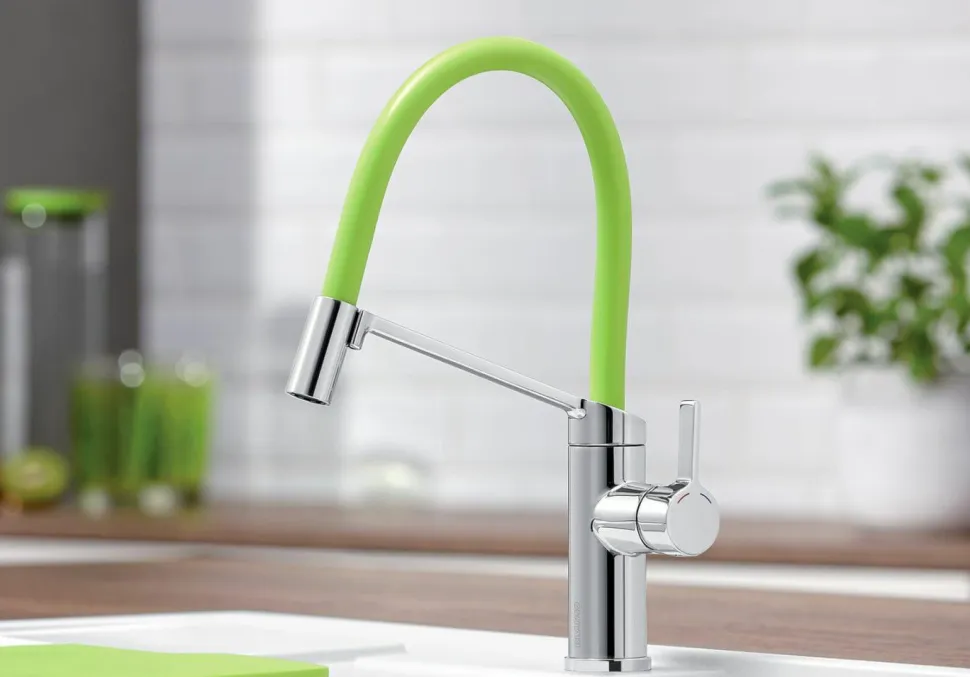 Grifo Monomando De Cocina Con Caño Intercambiable De Colores Viu-S – Blanco