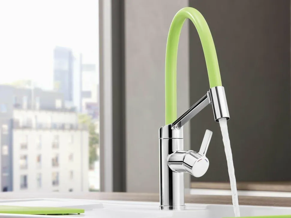 Grifo Monomando De Cocina Con Caño Intercambiable De Colores Viu-S – Blanco