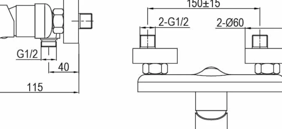 Grifo Monomando De Ducha Vent-I2 Cromo – 01VEN300CR – AQG