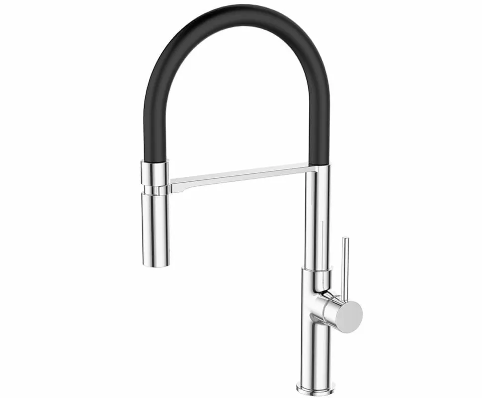 Grifo Monomando De Fregadera Caño Negro B-Cook Cromo – 05BCO500NC – AQG