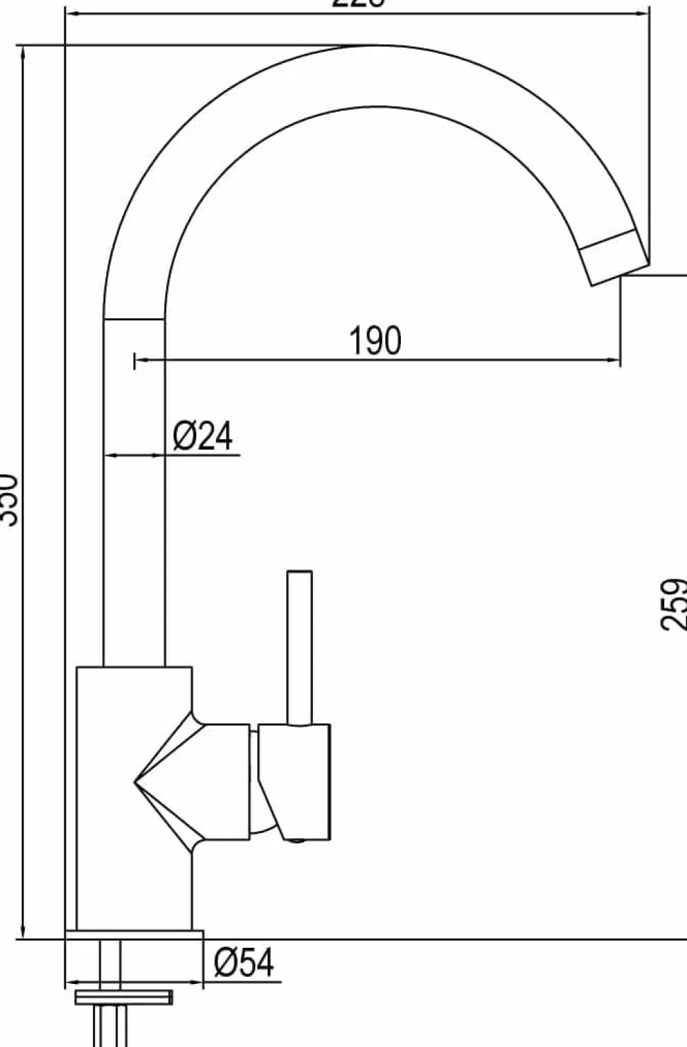 Grifo Monomando De Fregadera Minimalista – 05MIN500CR – AQG