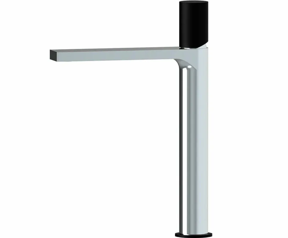 Grifo Monomando De Lavabo Alto Tube Cromo/Negro – 01TUB120NC – AQG
