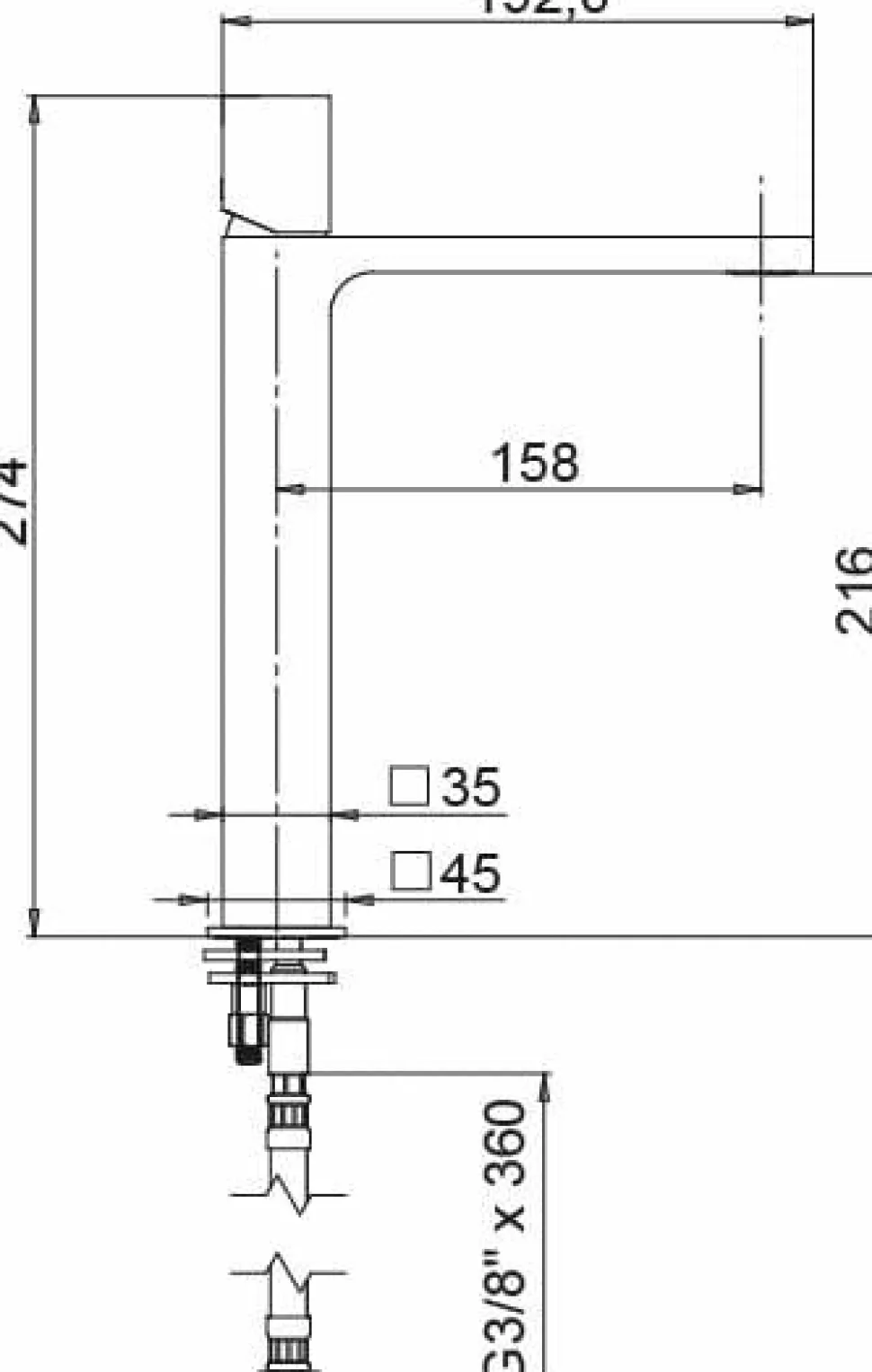 Grifo Monomando De Lavabo Alto QB Cromo – 01QBE120CR – AQG