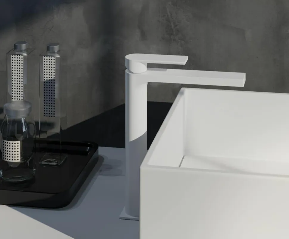 Grifo Monomando De Lavabo Alto Alpha Blanco – 01ALP120BL – AQG