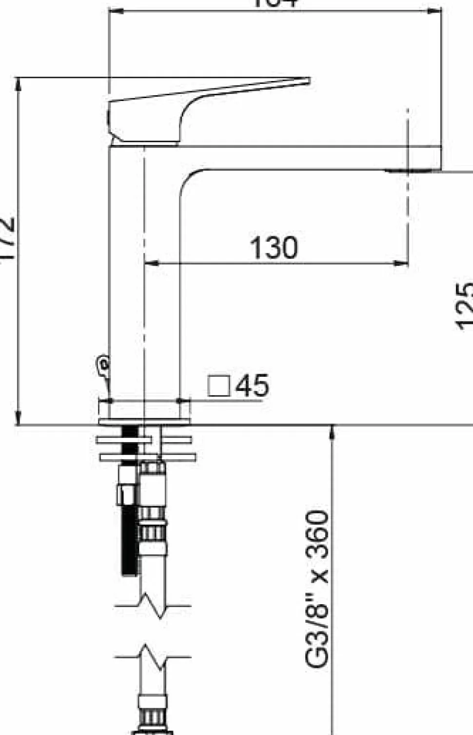 Grifo Monomando De Lavabo 25 Delta Cromo – 01DEL100CR – AQG