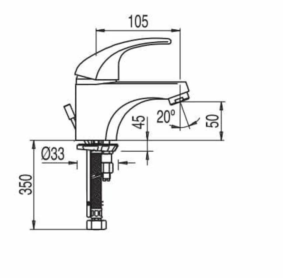 Grifo Monomando De Lavabo 172103 – MONOTRES 2000 – Tres Grifería