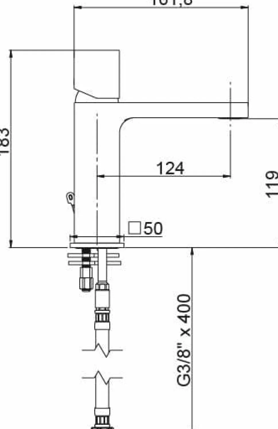 Grifo Monomando De Lavabo 35 QB Cromo – 01QBE110CR – AQG