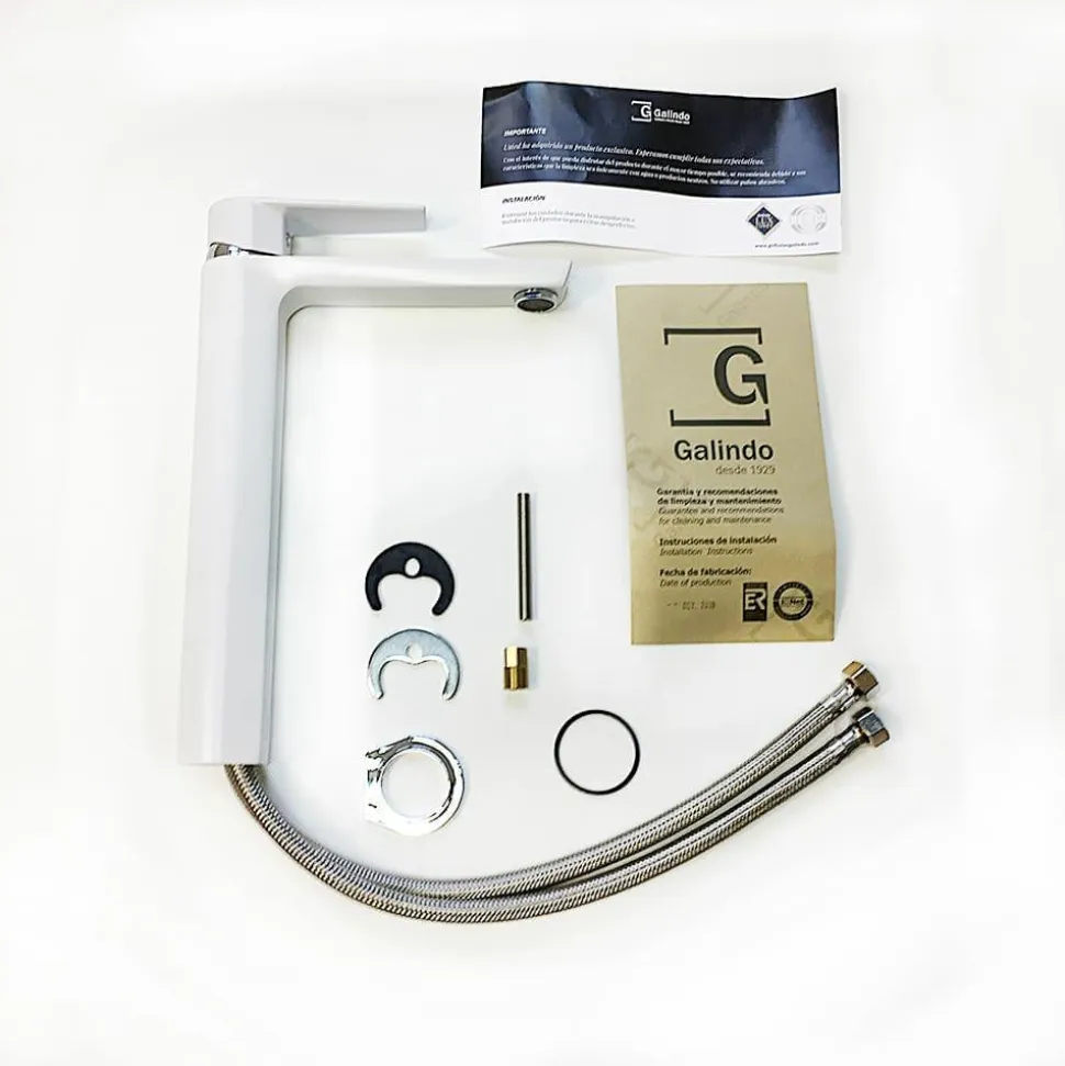 Grifo Monomando Lavabo Alto Blanco – Aroha – Galindo – 4605511 – LuxCover