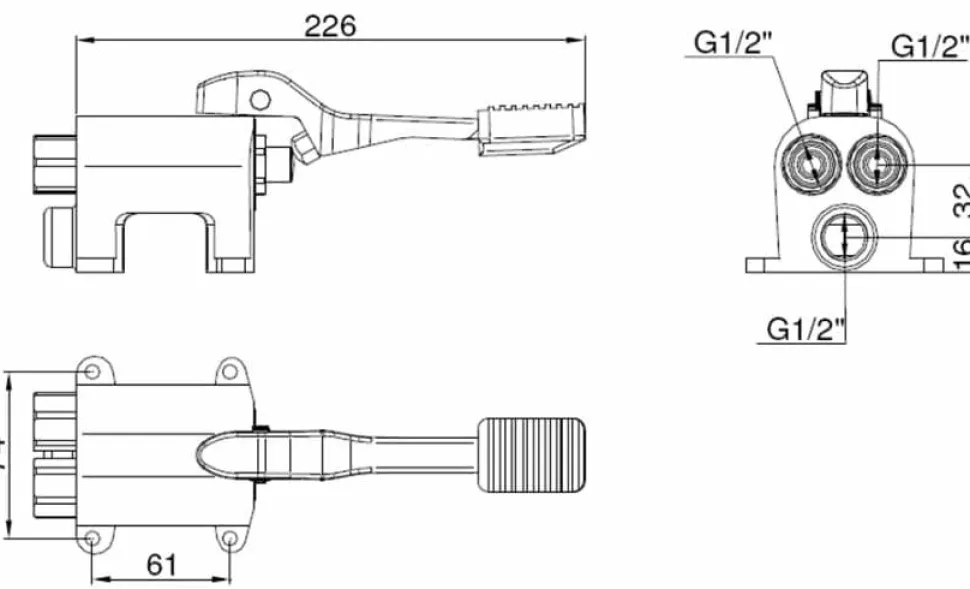 Grifo Monopedal Mezclador Suelo – 07107.2.B – Nofer