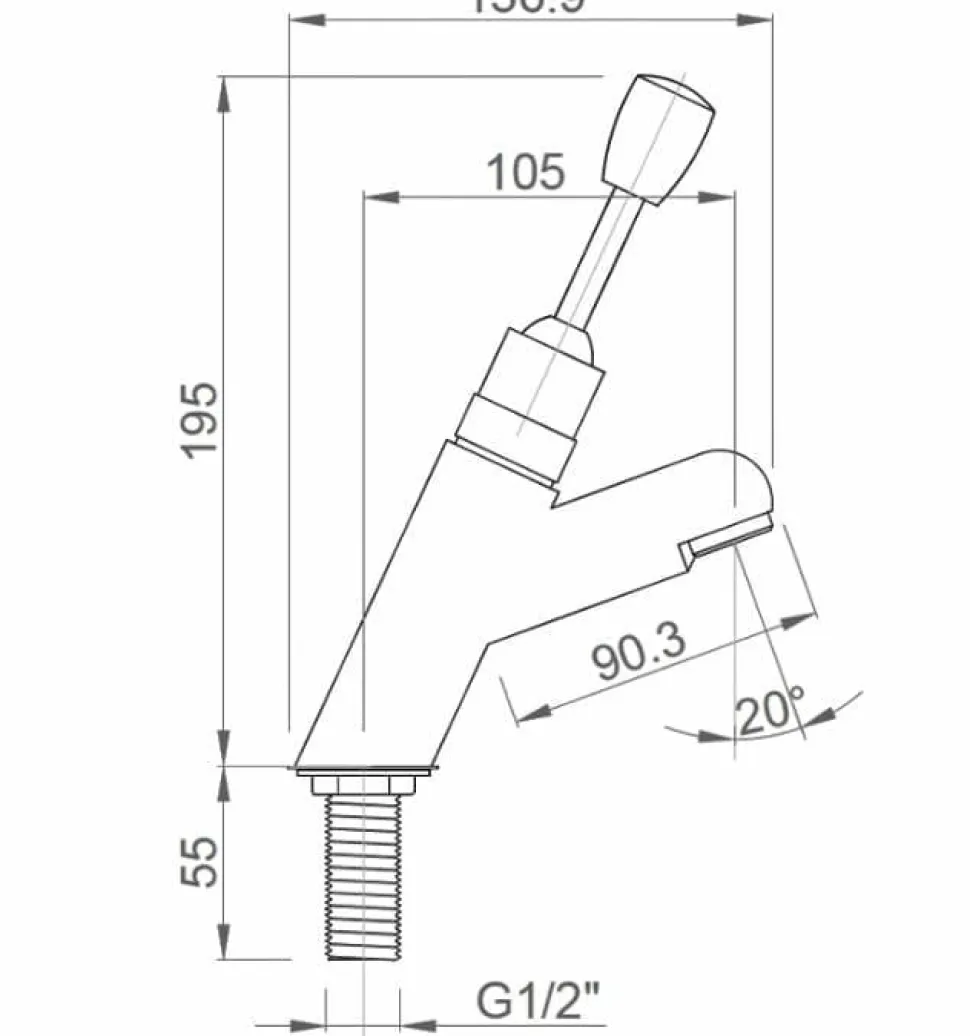 Grifo Temporizado De Palanca Para Encimera Caudal LEED – 07400P.LS – Nofer