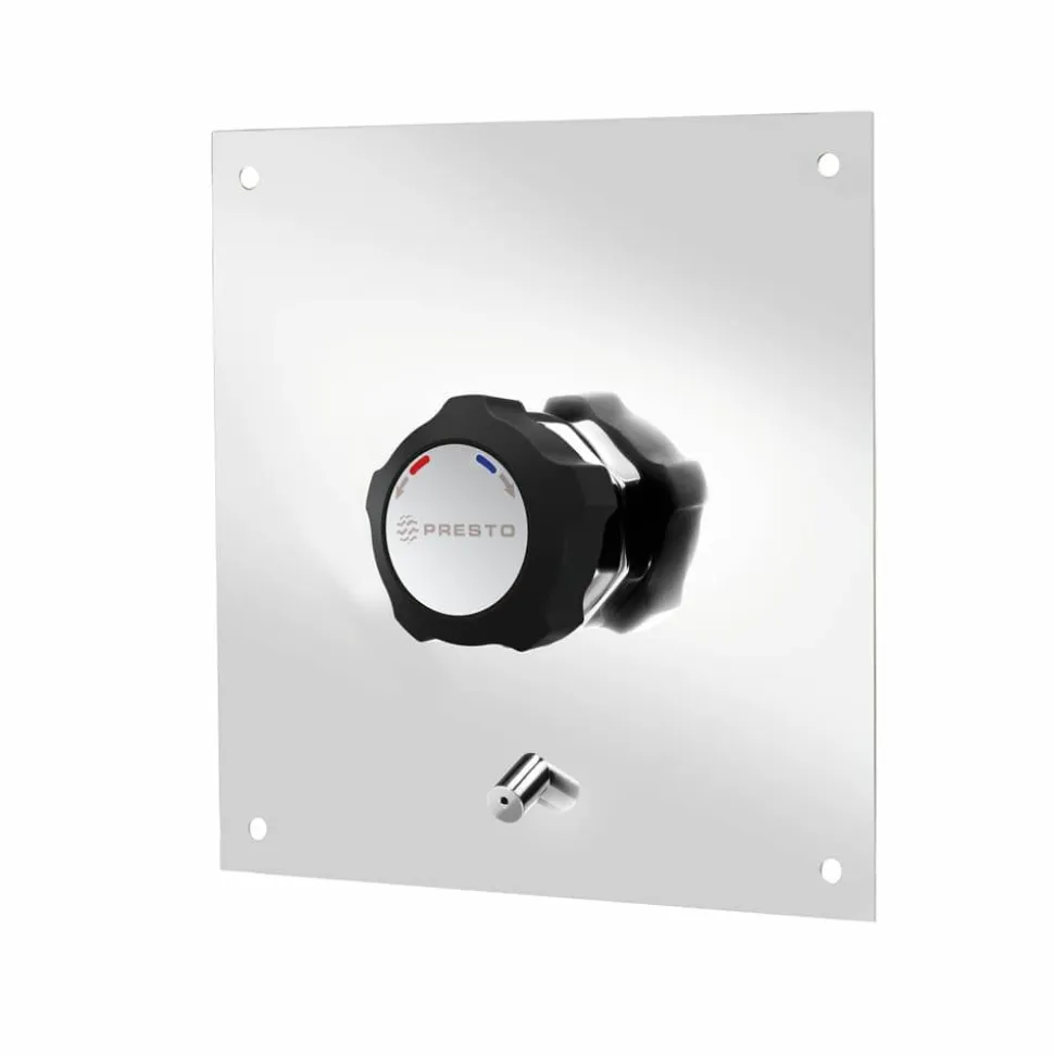 Grifo Temporizado Ducha Empotrada Mezclador Accionamiento Mediante Pulsador. PRESTO Alpa 80 Empotrada Conducto Guía – 98955 – Presto Iberica