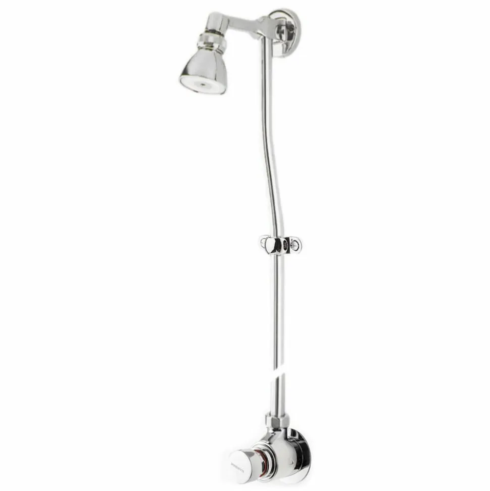 Grifo Temporizado Ducha Vista Un Agua Accionamiento Mediante Pulsador. PRESTO Conjunto XT 75 Con Rociador Orientable – LEG75060 – Presto Iberica
