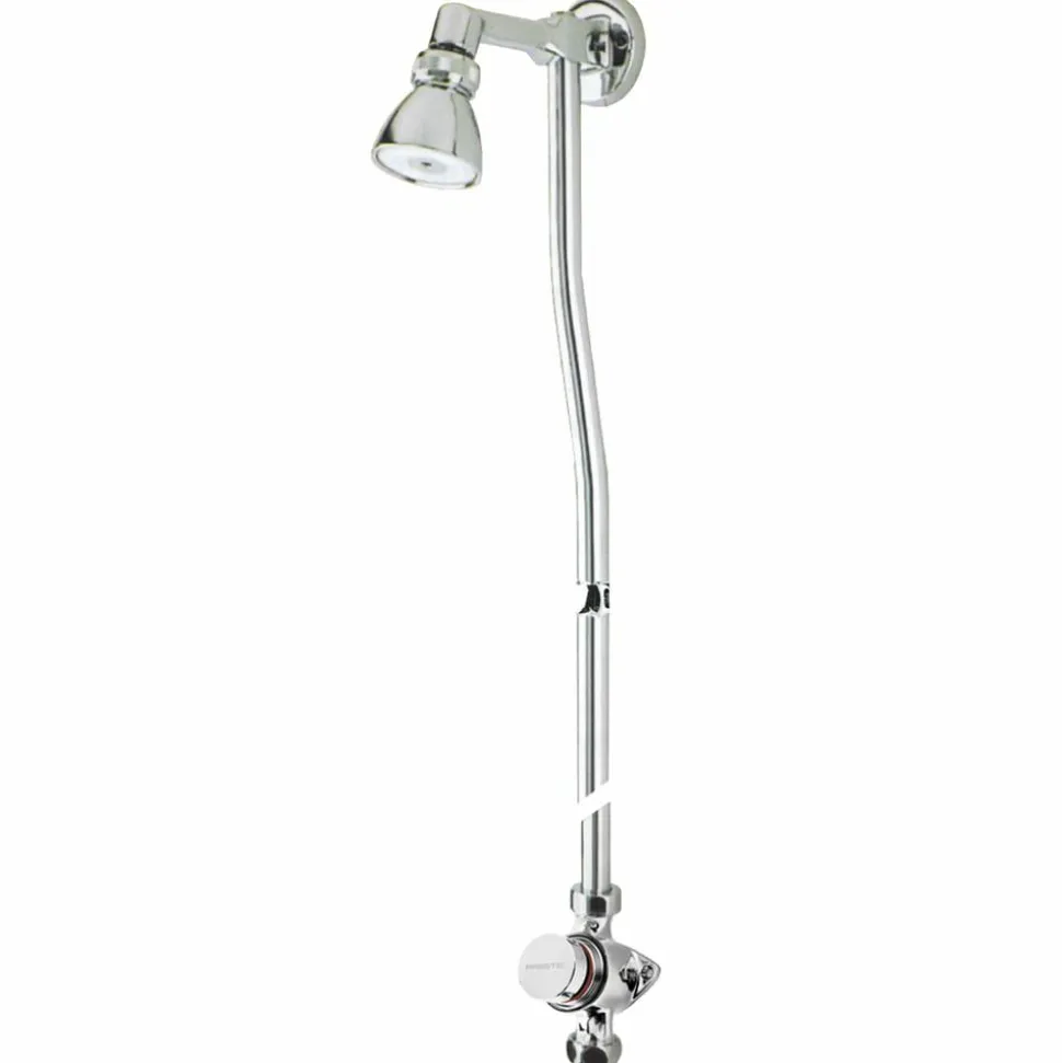 Grifo Temporizado Ducha Vista Un Agua Accionamiento Mediante Pulsador. PRESTO Conjunto XT 65 Con Rociador Orientable – LEG65060 – Presto Iberica