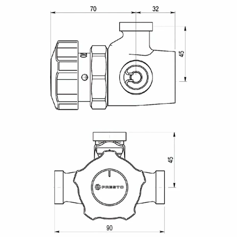 Grifo Temporizado Ducha Vista Mezclador Accionamiento Mediante Pulsador. PRESTO Alpa 80 Vista – PLE35011 – Presto Iberica
