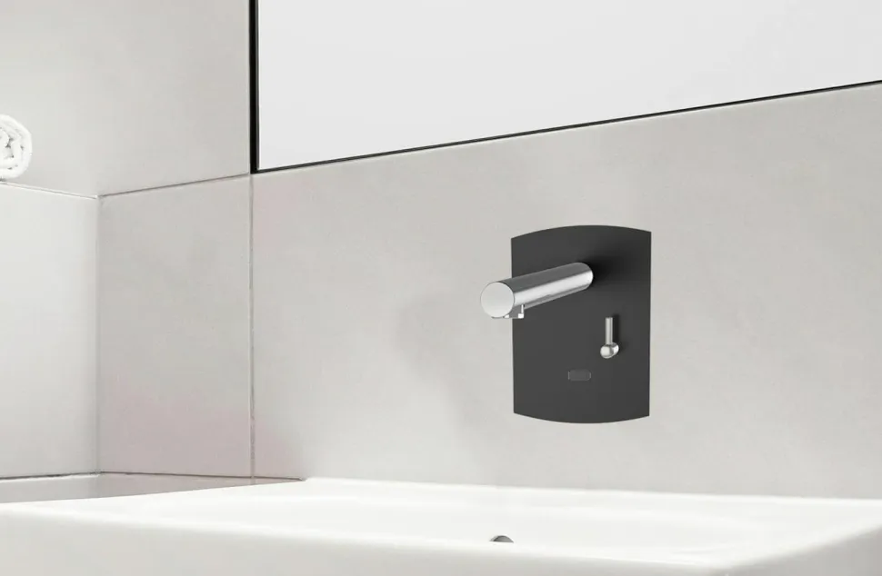 Grifo Temporizado Lavabo Mezclador Mural Accionamiento Mediante Sensor. PRESTO Domo Sensia PM – 79256 – Presto Iberica