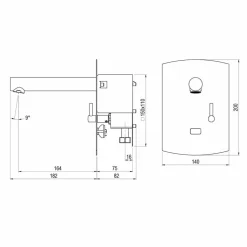 Grifo Temporizado Lavabo Mezclador Mural Por Sensor Accionamiento Mediante Sensor. PRESTO Domo Sensia PM – 79266 – Presto Iberica