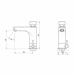 Grifo Temporizado Lavabo Mezclador Repisa Accionamiento Mediante Pulsador. PRESTO XT LM Eco – 11132 – Presto Iberica