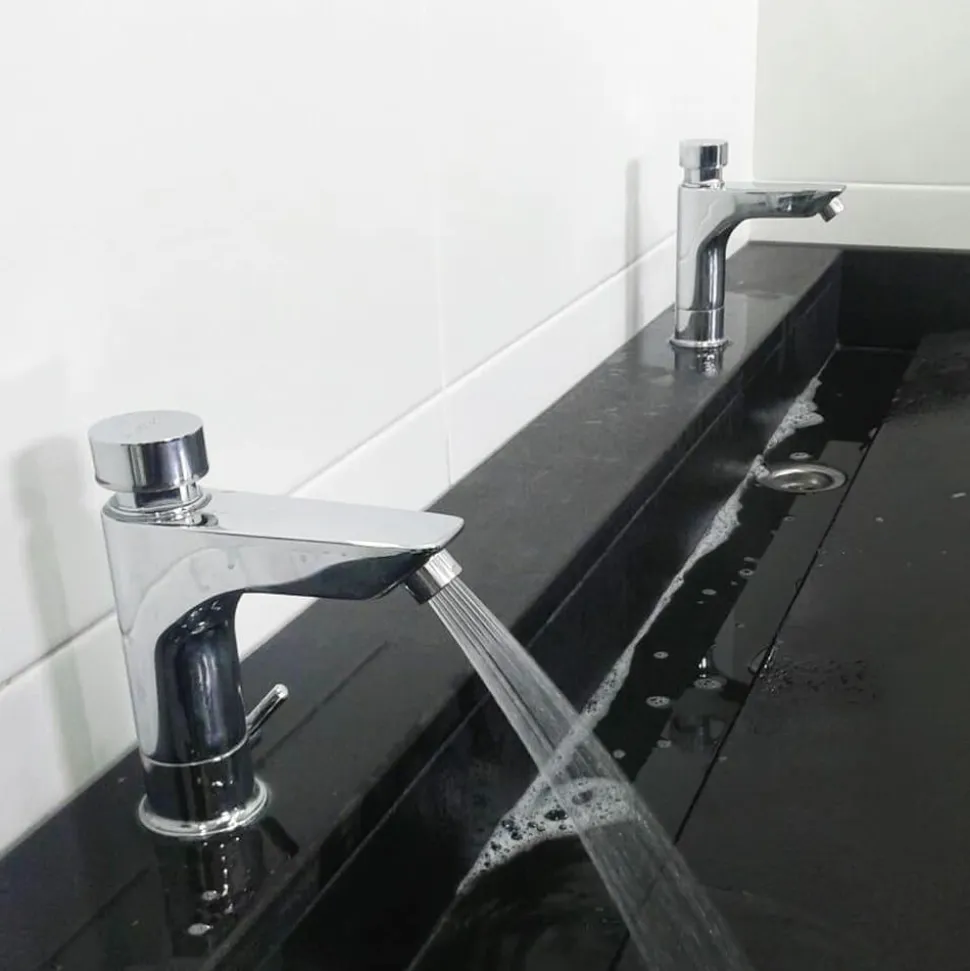 Grifo Temporizado Lavabo Mezclador Repisa Accionamiento Mediante Pulsador. PRESTO XT LM Eco – 11132 – Presto Iberica