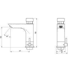 Grifo Temporizado Lavabo Mezclador Repisa Accionamiento Mediante Pulsador. PRESTO XT LM – P2126035 – Presto Iberica