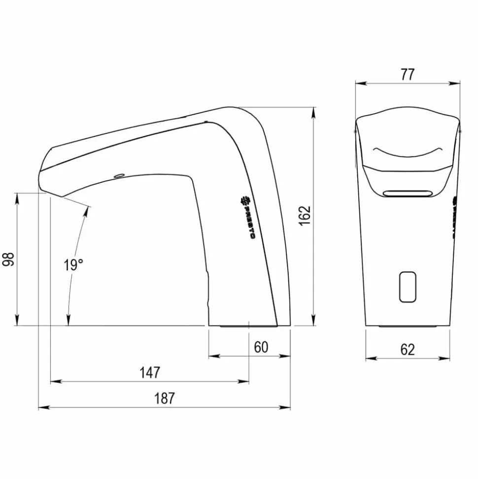 Grifo Temporizado Lavabo Un Agua Repisa Por Sensor Accionamiento Mediante Sensor. PRESTO Domo Sensia L – 79000 – Presto Iberica
