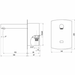 Grifo Temporizado Lavabo Un Agua Mural Accionamiento Mediante Sensor Domo Sensia P – 79211 – Presto Iberica