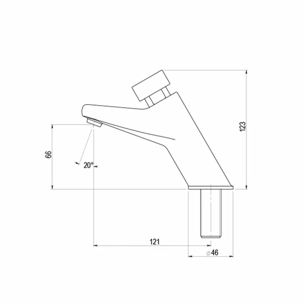 Grifo Temporizado Lavabo Un Agua Repisa Accionamiento Mediante Pulsador PRESTO 105 L Pack 3 Unidades 20900 – PA-20900 – Presto Iberica