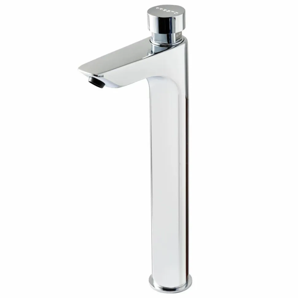 Grifo Temporizado Lavabo Un Agua Repisa Accionamiento Mediante Pulsado Cromo PRESTO XT L Alto – 26551 – Presto Iberica