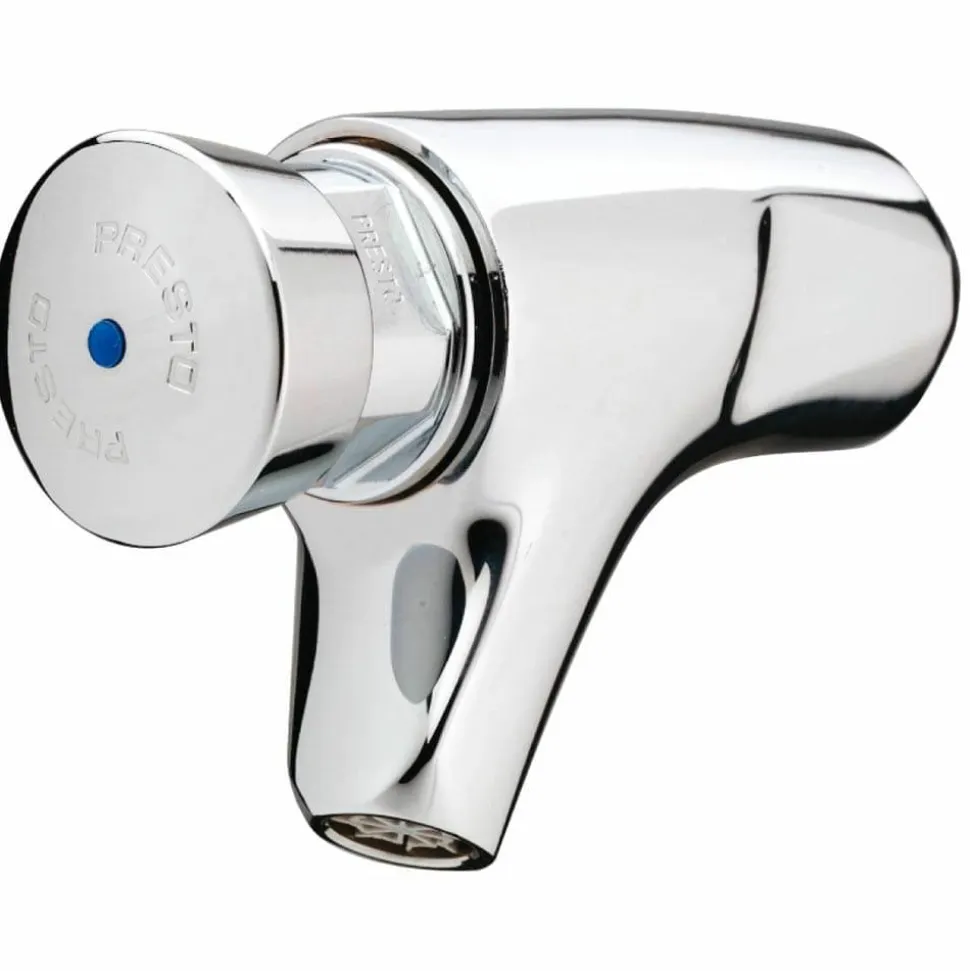 Grifo Temporizado Lavabo Un Agua Mural Visto Accionamiento Mediante Pulsador. PRESTO 504 XL – 95531 – Presto Iberica