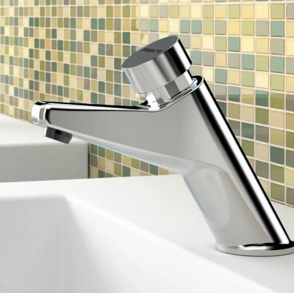 Grifo Temporizado Lavabo Un Agua Repisa Accionamiento Mediante Pulsador. PRESTO 105 L – 20912 – Presto Iberica